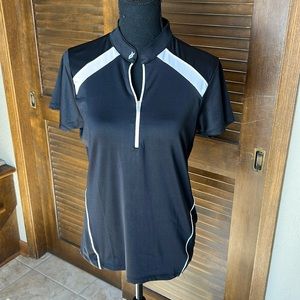 Lopez Black and White Golf Shirt Size Medium BWT